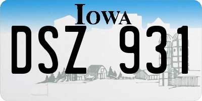 IA license plate DSZ931