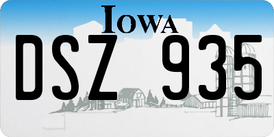 IA license plate DSZ935