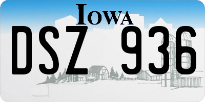 IA license plate DSZ936