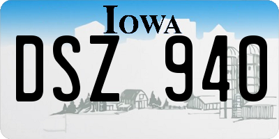 IA license plate DSZ940