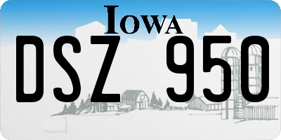 IA license plate DSZ950