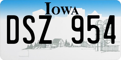 IA license plate DSZ954