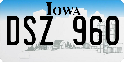 IA license plate DSZ960