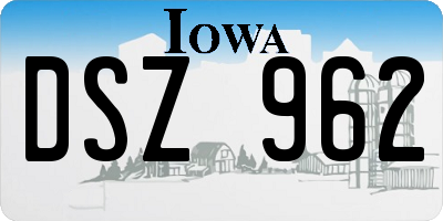 IA license plate DSZ962