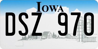 IA license plate DSZ970