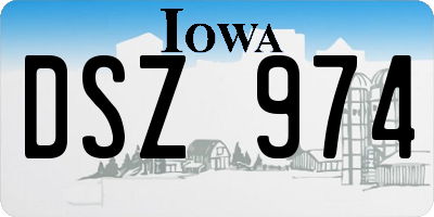 IA license plate DSZ974