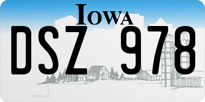 IA license plate DSZ978