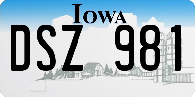 IA license plate DSZ981