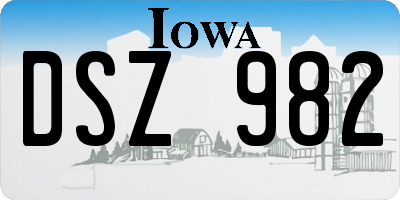 IA license plate DSZ982