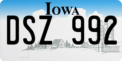 IA license plate DSZ992