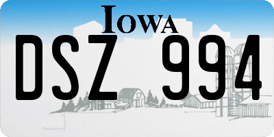 IA license plate DSZ994