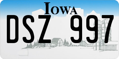 IA license plate DSZ997