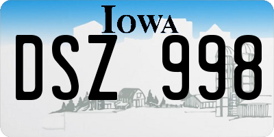 IA license plate DSZ998