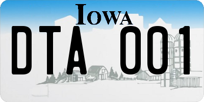 IA license plate DTA001