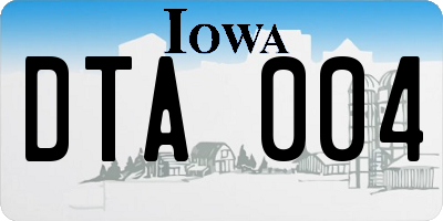 IA license plate DTA004