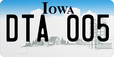 IA license plate DTA005