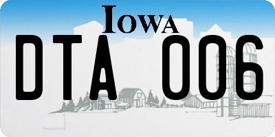 IA license plate DTA006