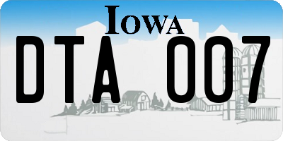 IA license plate DTA007
