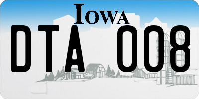 IA license plate DTA008