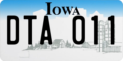 IA license plate DTA011