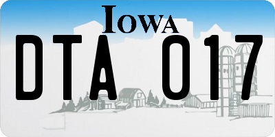IA license plate DTA017