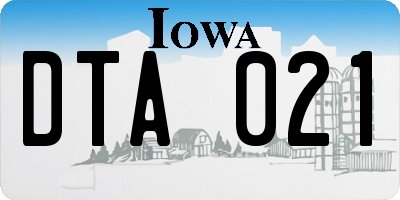 IA license plate DTA021