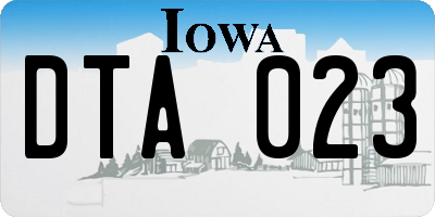 IA license plate DTA023