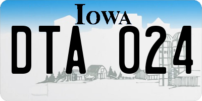 IA license plate DTA024