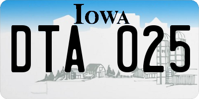 IA license plate DTA025