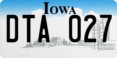 IA license plate DTA027