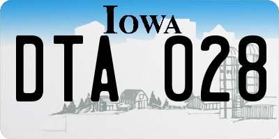 IA license plate DTA028