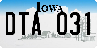 IA license plate DTA031