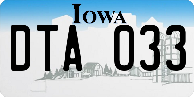 IA license plate DTA033