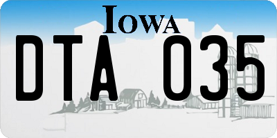 IA license plate DTA035