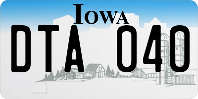 IA license plate DTA040