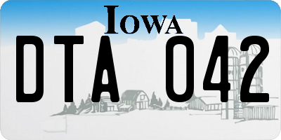IA license plate DTA042