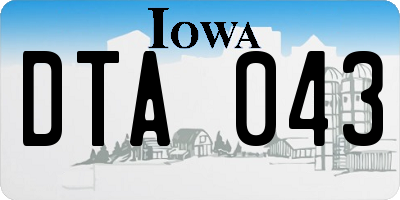 IA license plate DTA043