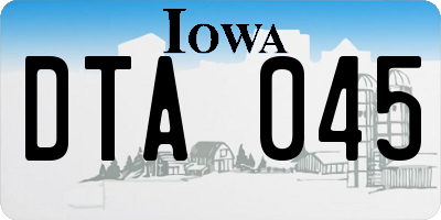 IA license plate DTA045