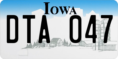 IA license plate DTA047