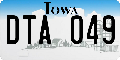 IA license plate DTA049