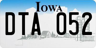 IA license plate DTA052