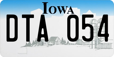 IA license plate DTA054