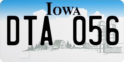 IA license plate DTA056