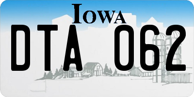 IA license plate DTA062