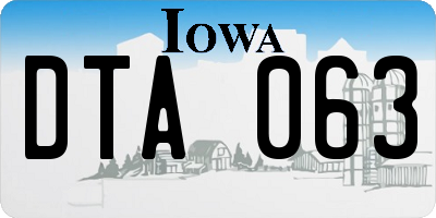 IA license plate DTA063