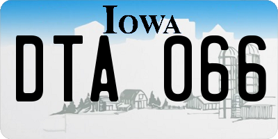 IA license plate DTA066
