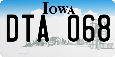 IA license plate DTA068