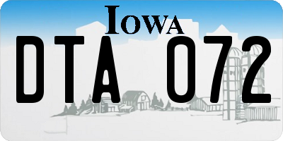 IA license plate DTA072