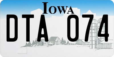 IA license plate DTA074