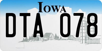 IA license plate DTA078